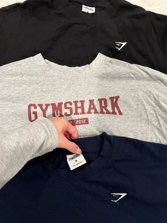 Gymshark Black, Gray & Navy Short Sleeve Tee Pack - Picture 2 of 2